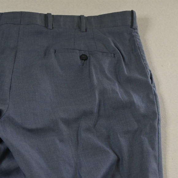 Coppley 38x30 Blue Super 130s Wool Flat Front Slim Straight Dress Mens Pants - Picture 8 of 9